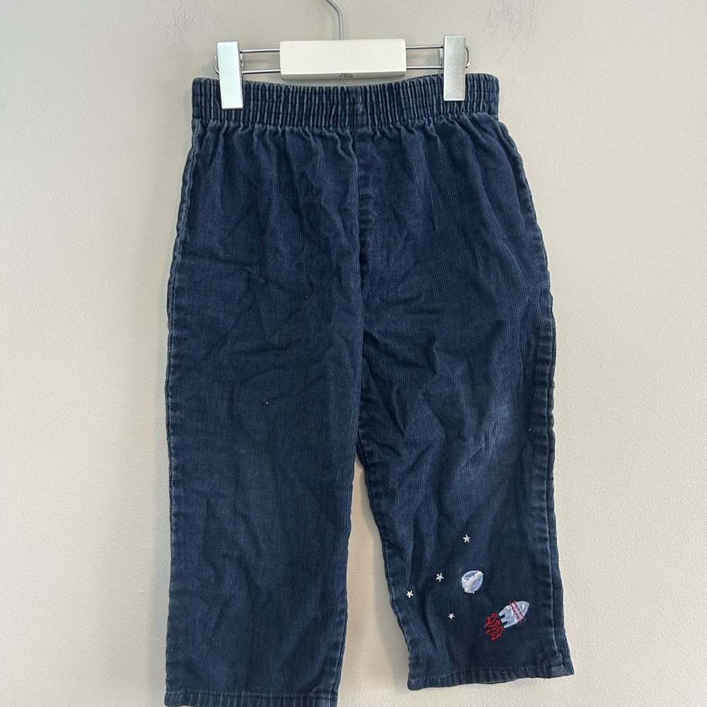 Vintage simply basics 18m Navy blue Corduroy Rocket Embroidered Pants